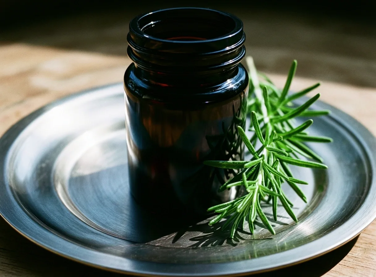Premium male vitality complex in botanical setting